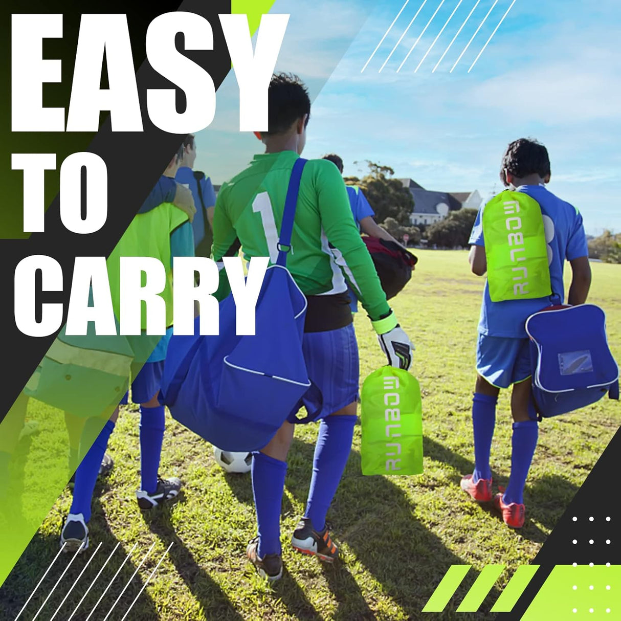 RUNBOW Portería de fútbol portátil con bolsa de transporte