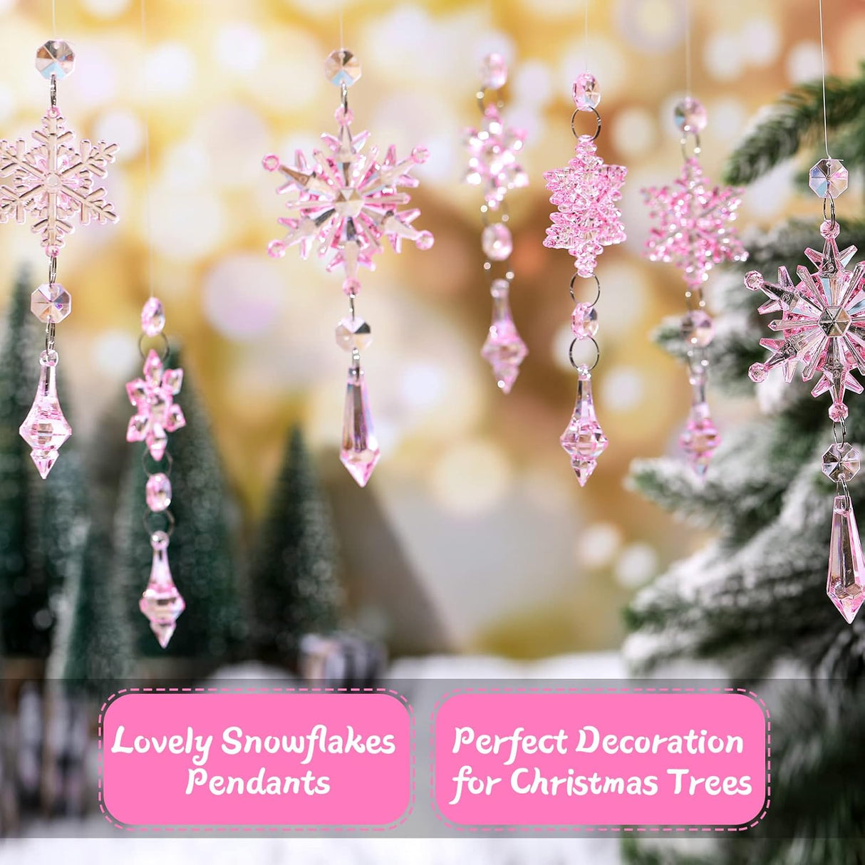 Adornos Navideños Acrílicos Boao, 15 Pcs, Decoraciones Cristales