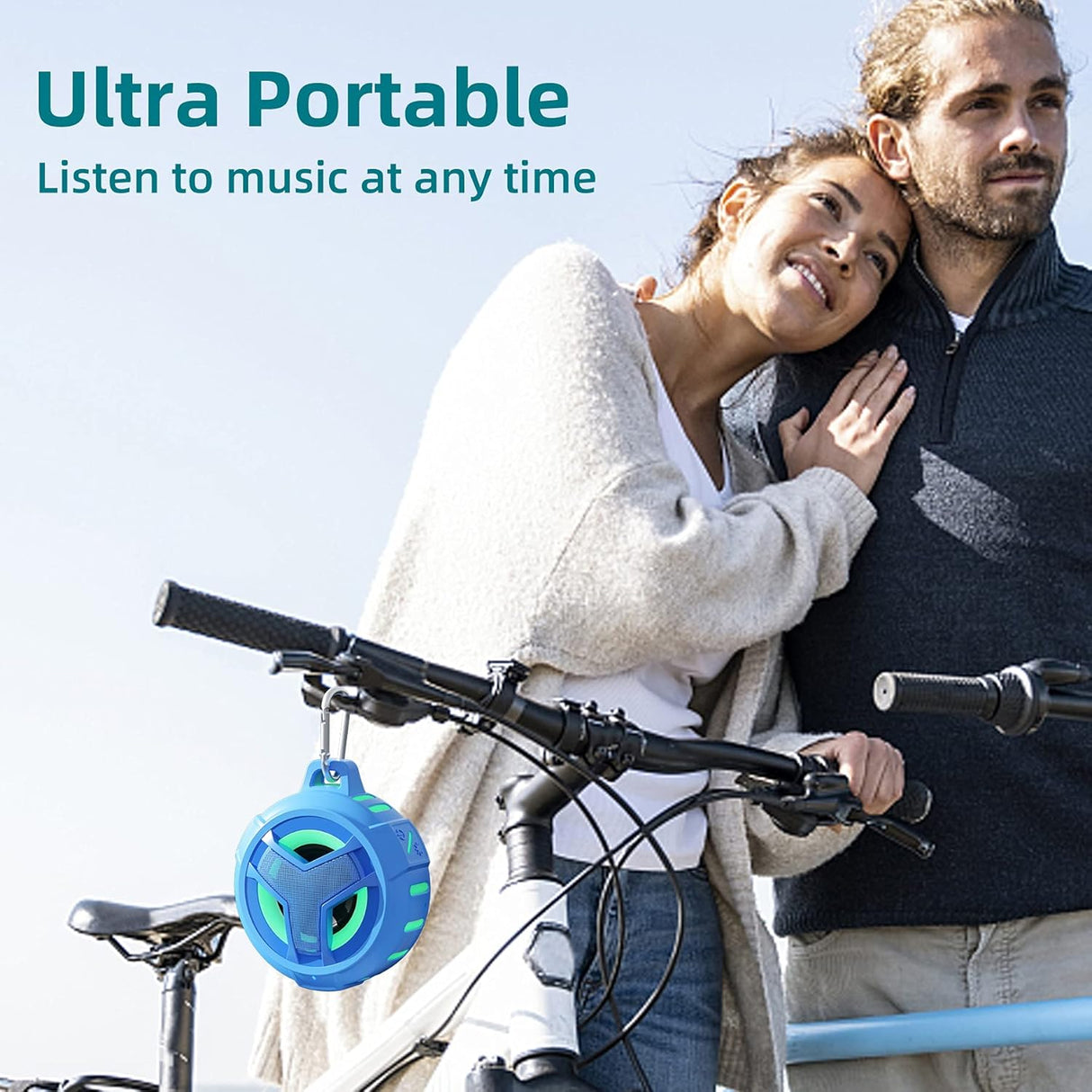 Altavoz Bluetooth impermeable IPX7 para ducha con luz LED