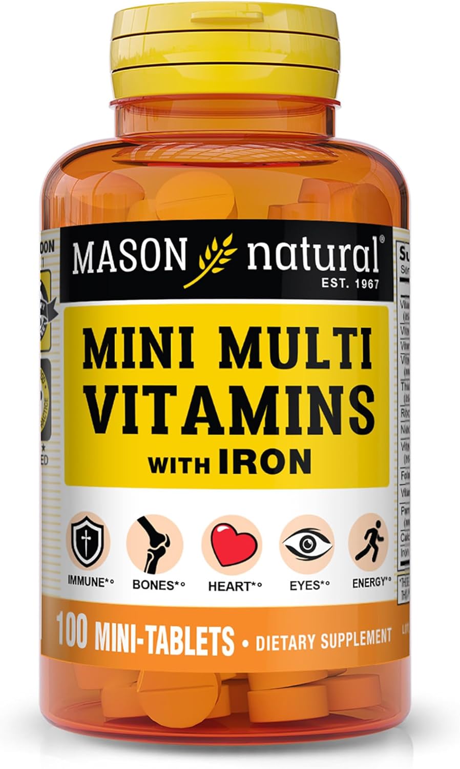 Vitaminas MASON NATURAL Mini Multivitaminas con Hierro 100 Días