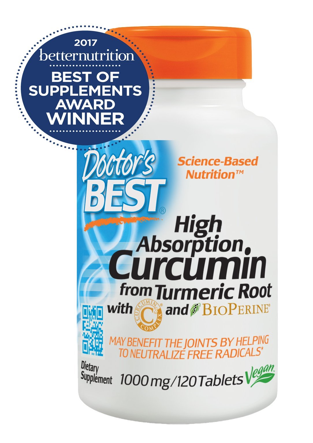 Doctor's Best Curcumin From 1000 mg, 120 Tabletas
