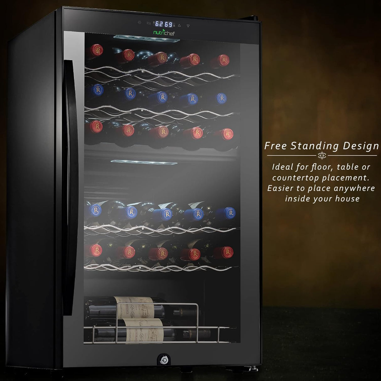 Cavas de Vino de 33 botellas NutriChef PKCWCDS335 doble