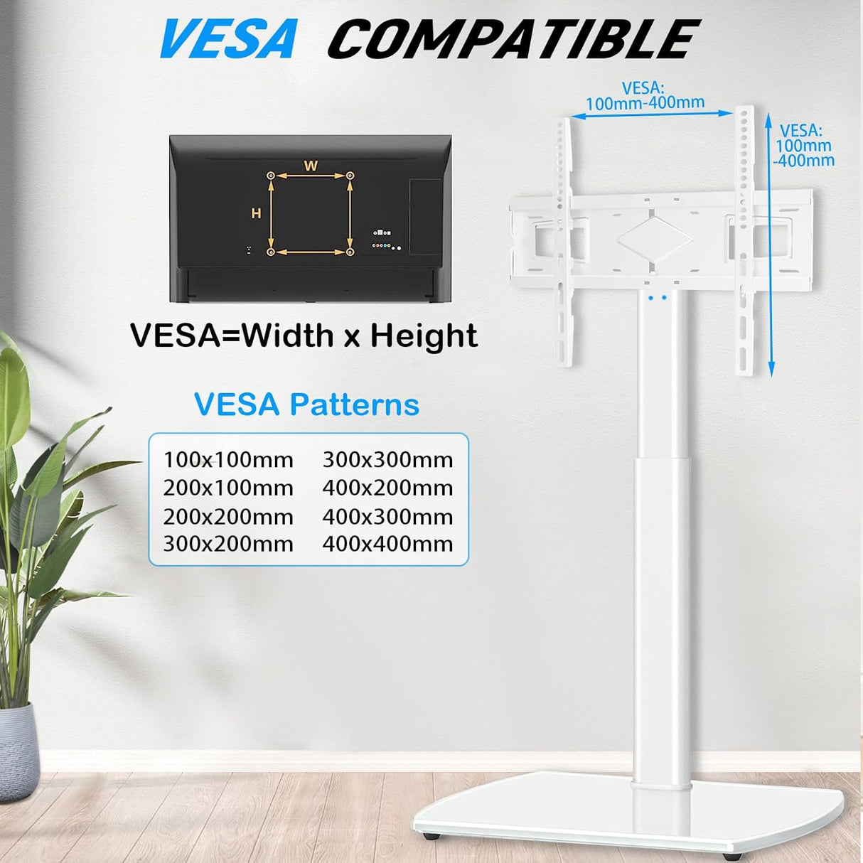 Soporte de TV YOMT con giro, ajustable 27-65, modelo universal