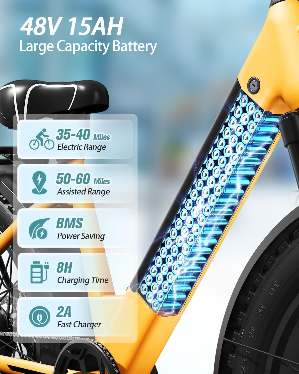 Bicicleta eléctrica Samoyed 960W, 48V, 15AH, 28MPH, 26 fat tire