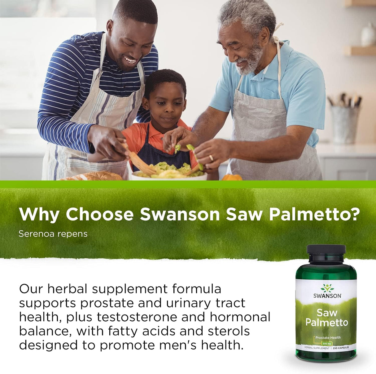 Suplemento Saw Palmetto 0.02 oz 250 cápsulas por Swanson