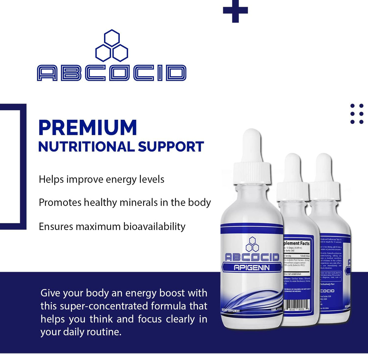 Apigenina 65 mg líquido de 4 onzas 240 porciones ABCOCID