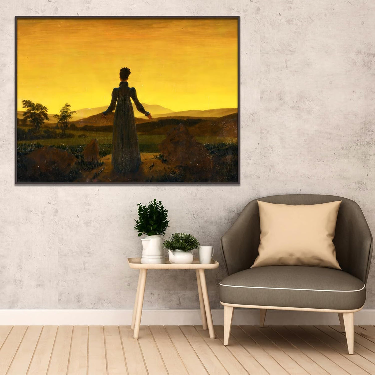 Póster de Friedrich: Mujer Ante el Sol Naciente 18x24in