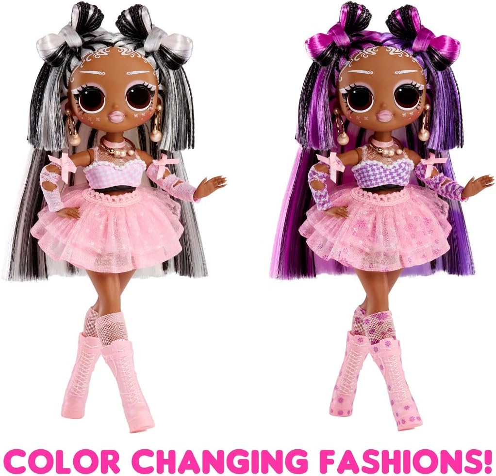 Muñeca con pelo que cambia de color, modas y accesorios - 4+