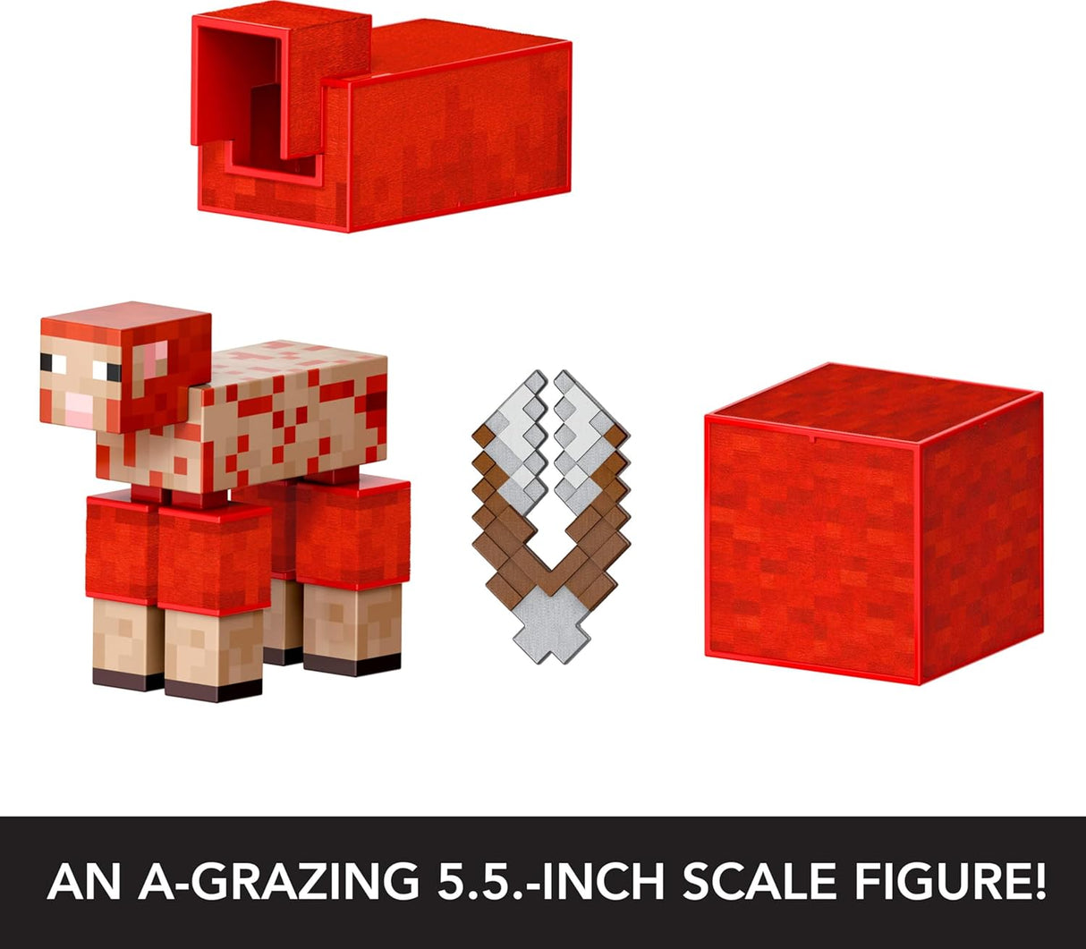 Figura de acción oveja Minecraft Mattel con accesorios, escala 5.5
