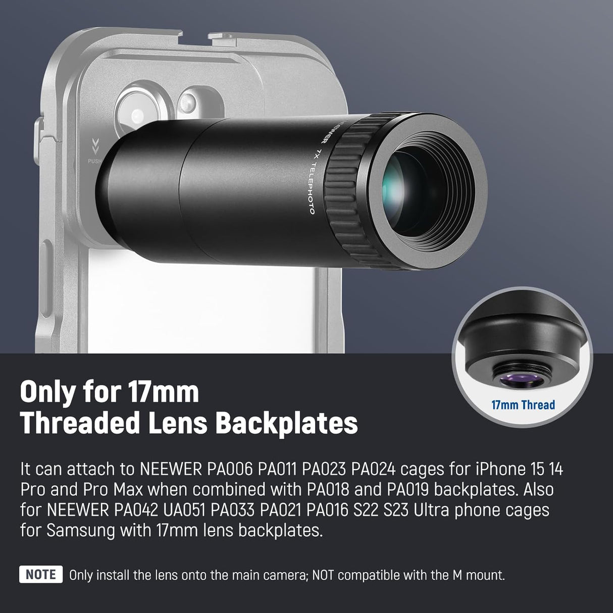 Lente Telefoto NEEWER 7X, 15 Elementos, Compatible con LS-36