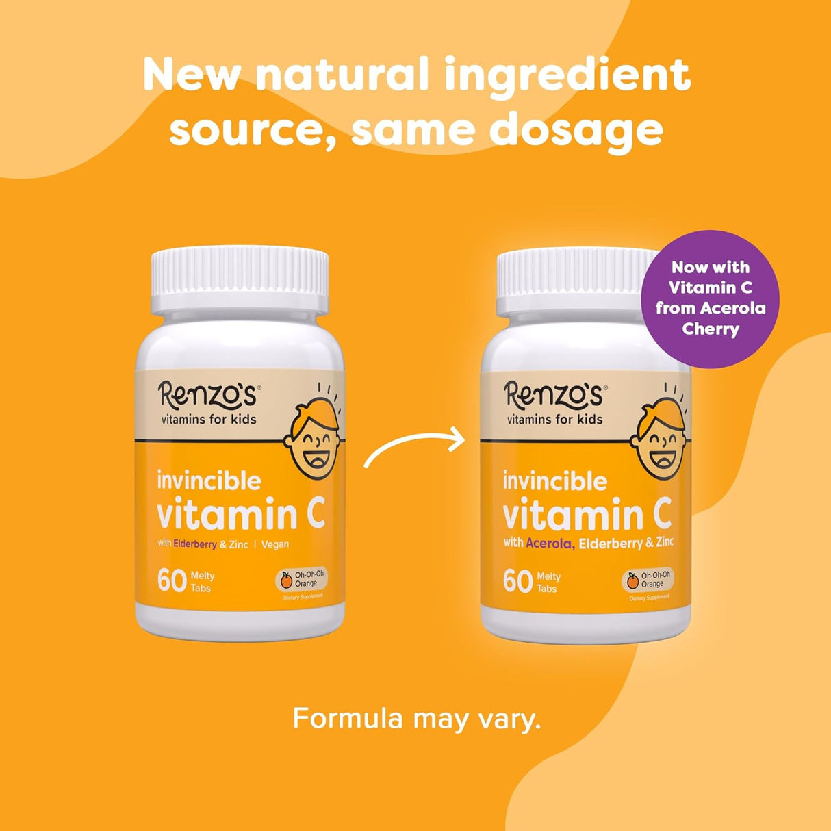 Vitamin C para niños Renzo, con Elderberry y Zinc, 60 pastillas