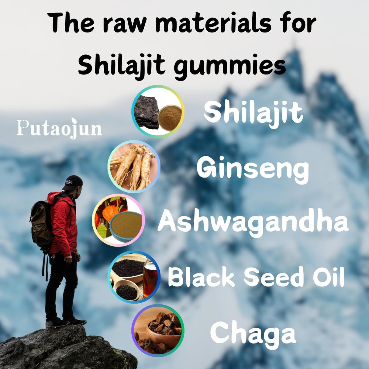 Shilajit Gummies 1000mg con Ashwagandha y más