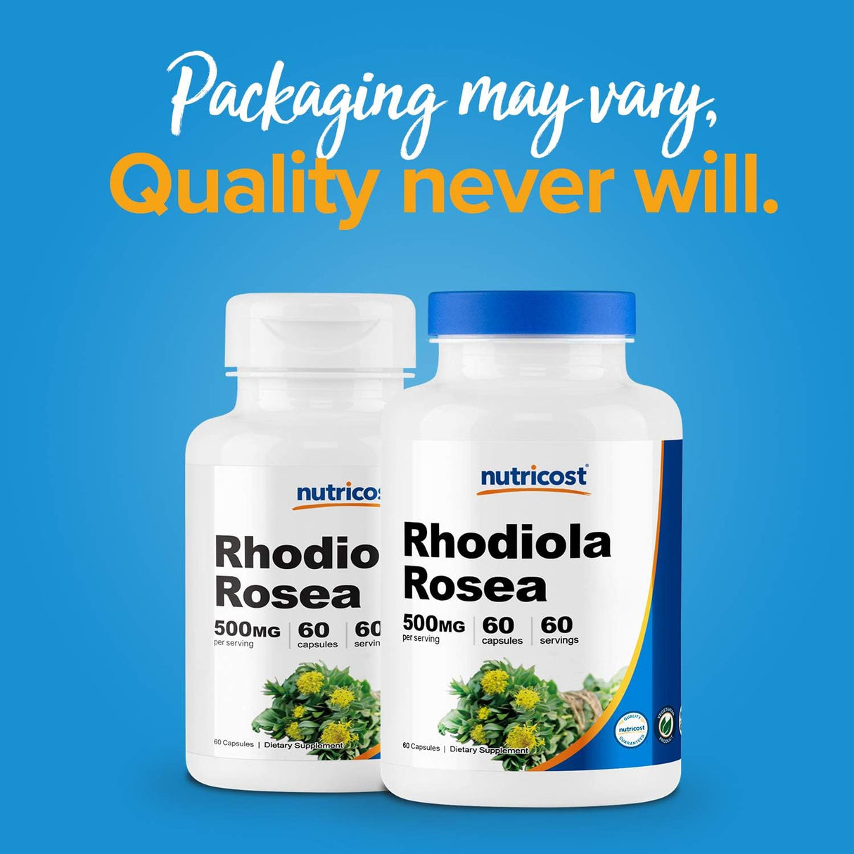 Suplementos Rhodiola Rosea 500 mg, 60 cápsulas vegetarianas