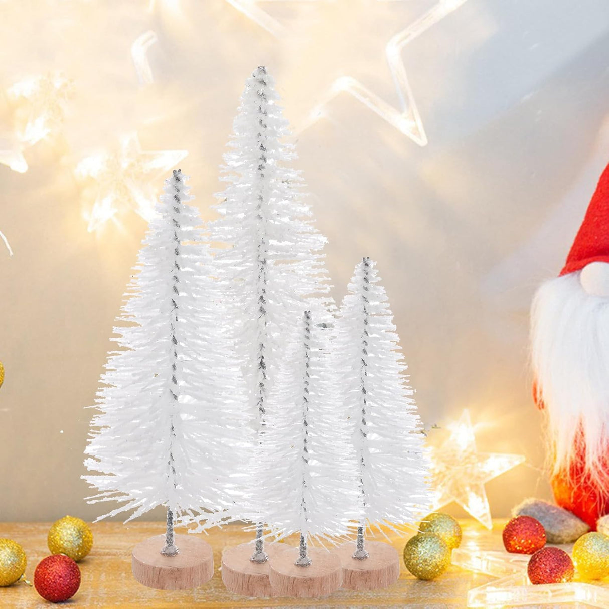 40 Pcs Árboles de Navidad Artificiales Yookat con Base de Madera