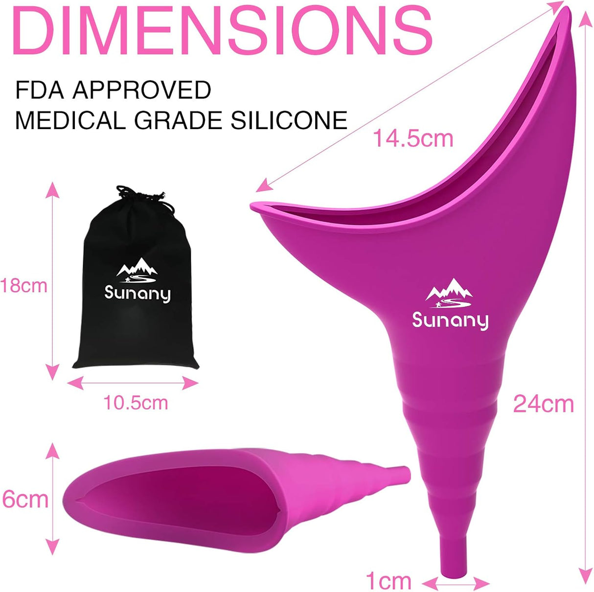Pee Funnel Femenino Reutilizable Silicona Fácil Uso Modelo