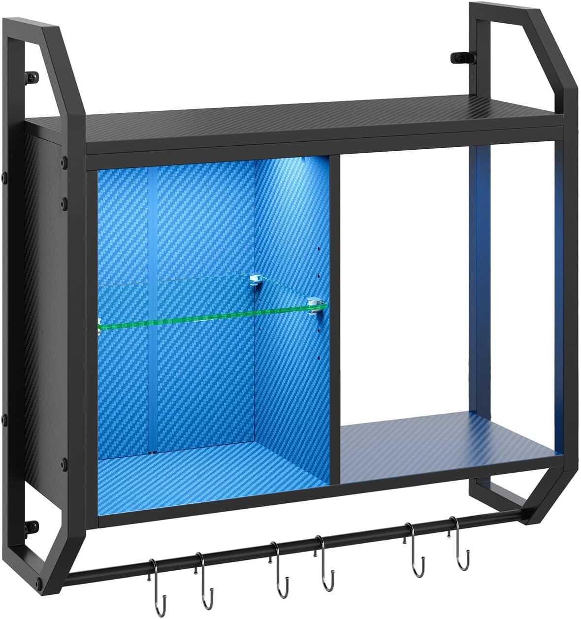 Estantes LED para juegos Bestier, estantes de vidrio ajustables