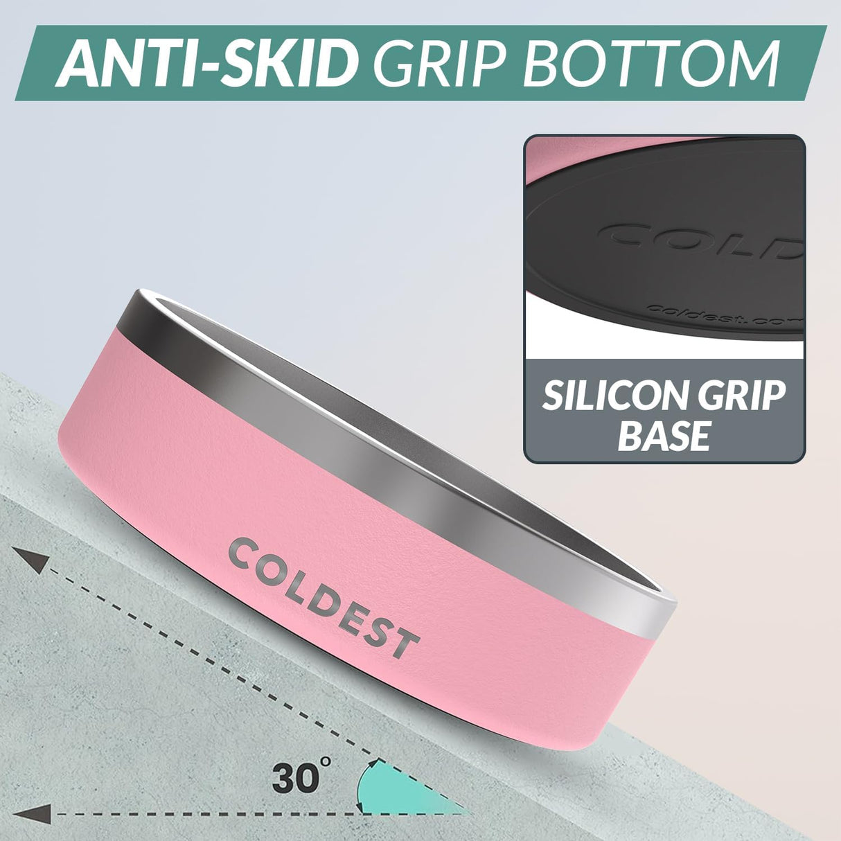 Cuenco Frío para Mascotas Antioxidante, Antideslizante 42oz