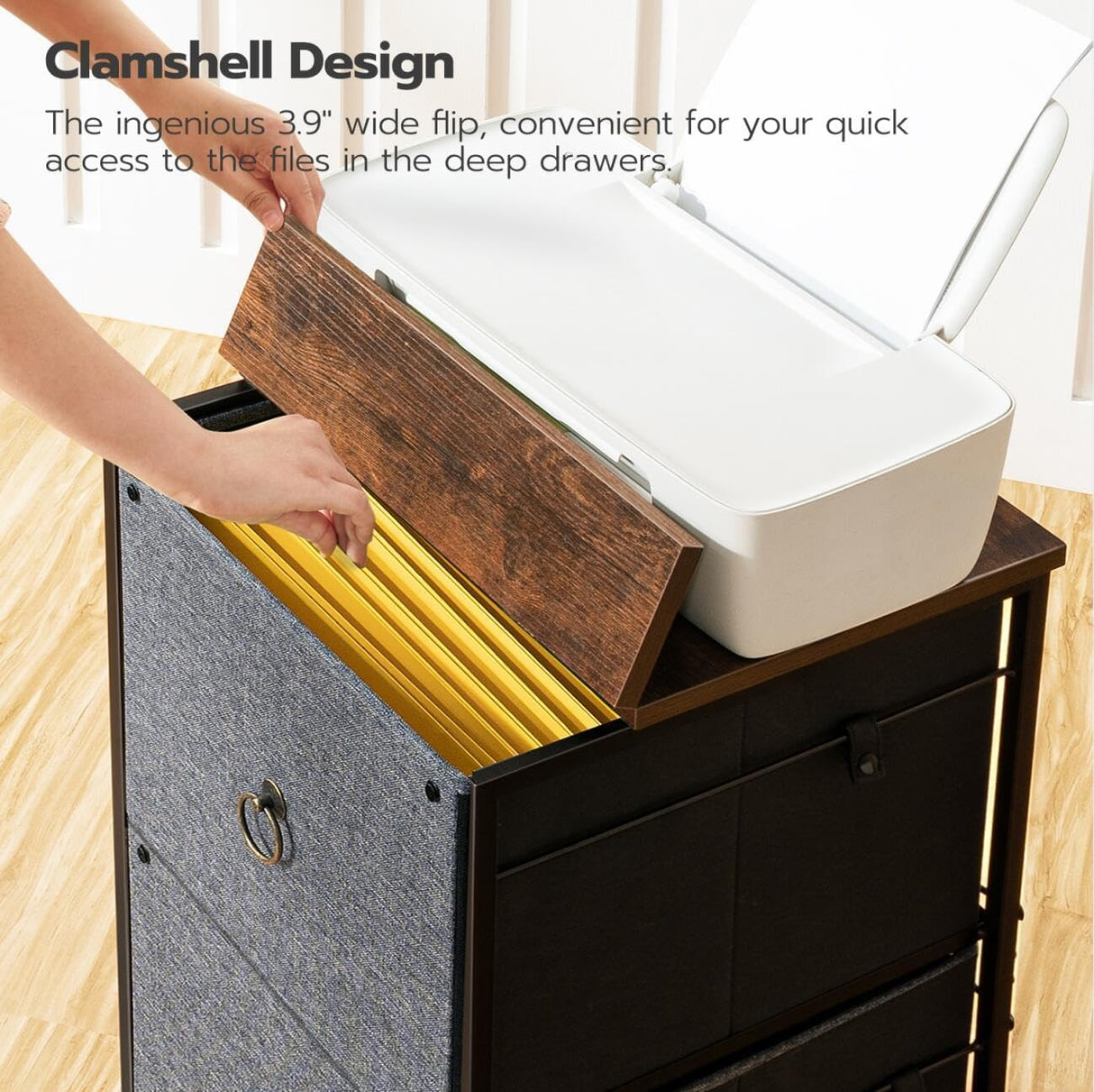 Gabinete de archivos móvil HOOBRO, 2 cajones, modelo BFG20WJ01