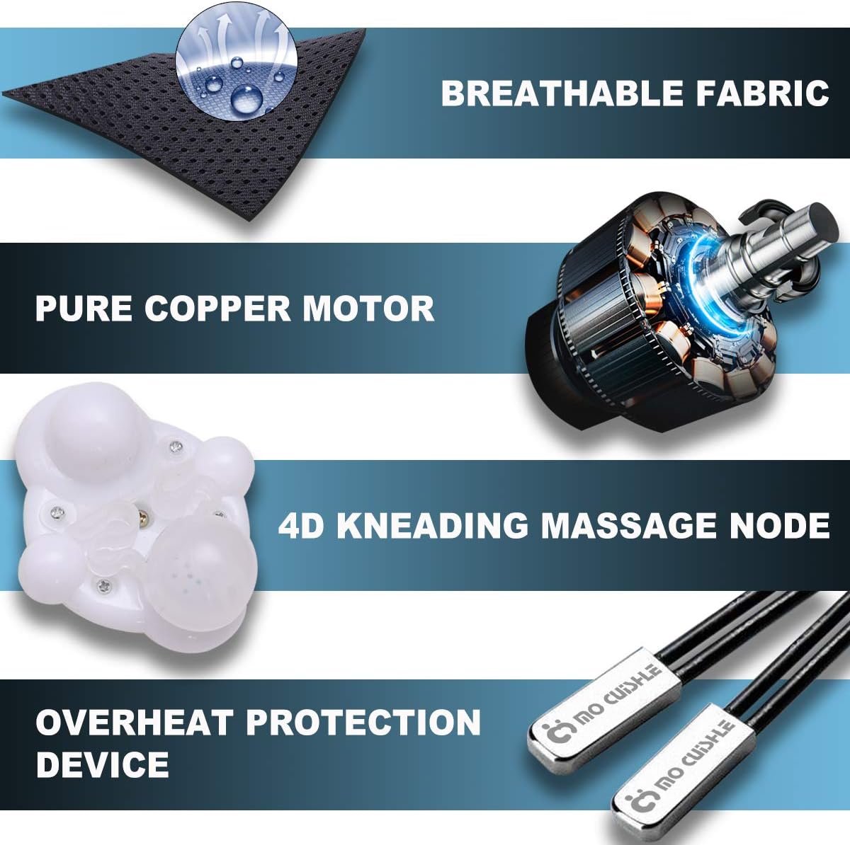 Masajeador de Cuello Mo Cuishle, Shiatsu con Calor, Alivio Muscular