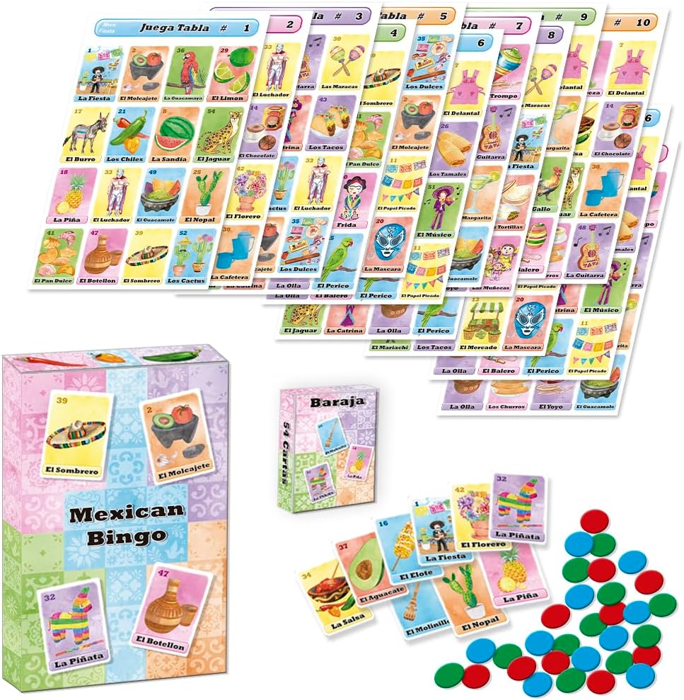 Juego de Bingo Fiesta Deluxe - 20 Tableros y Fichas para 20 Jugadores