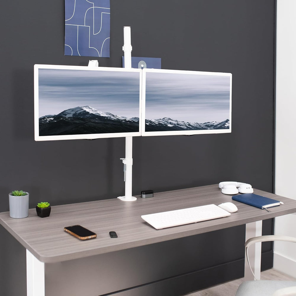 Soporte Doble para Monitores VIVO, Altura Ajustable, STAND-V012KW