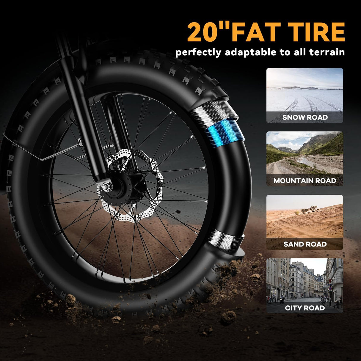 Bicicleta eléctrica 1000W, 48V 20AH, 30+MPH, 80 millas, modelo E-Bike