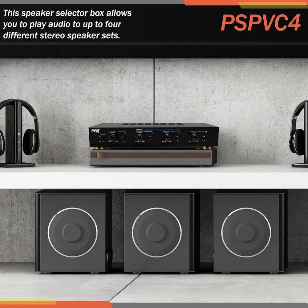Amplificador de conmutadores de 4 zonas PYLE-HOME PSPVC4