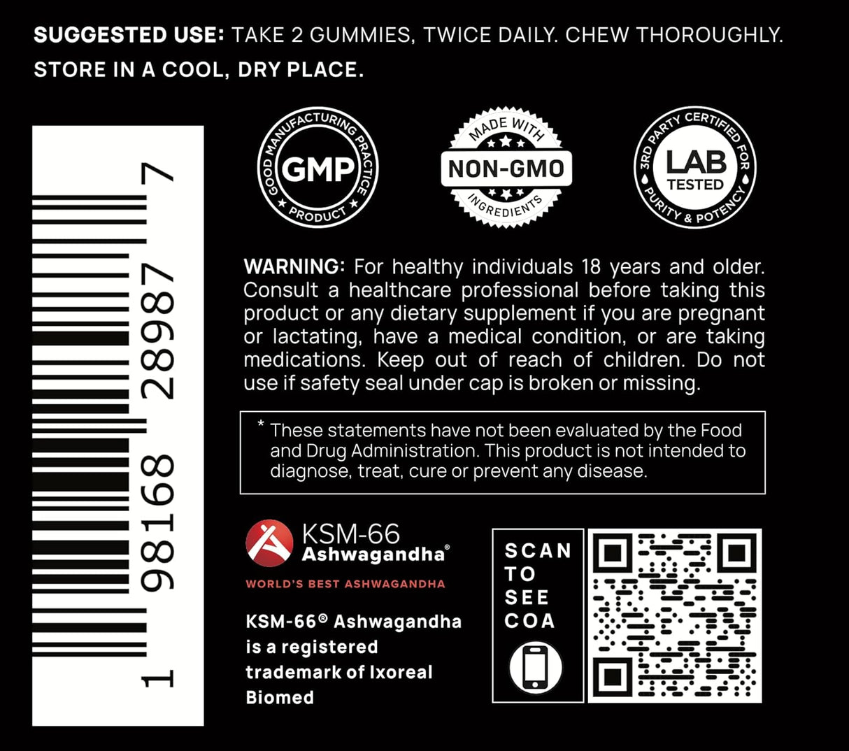 Gummies Aumentadoras de Libido KSM-66 Ashwagandha 30x