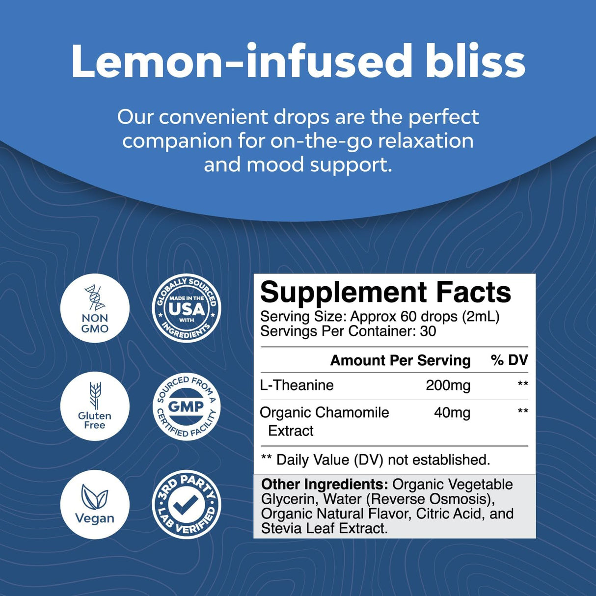 Gotas líquidas de L-teanina de alta absorción suplemento