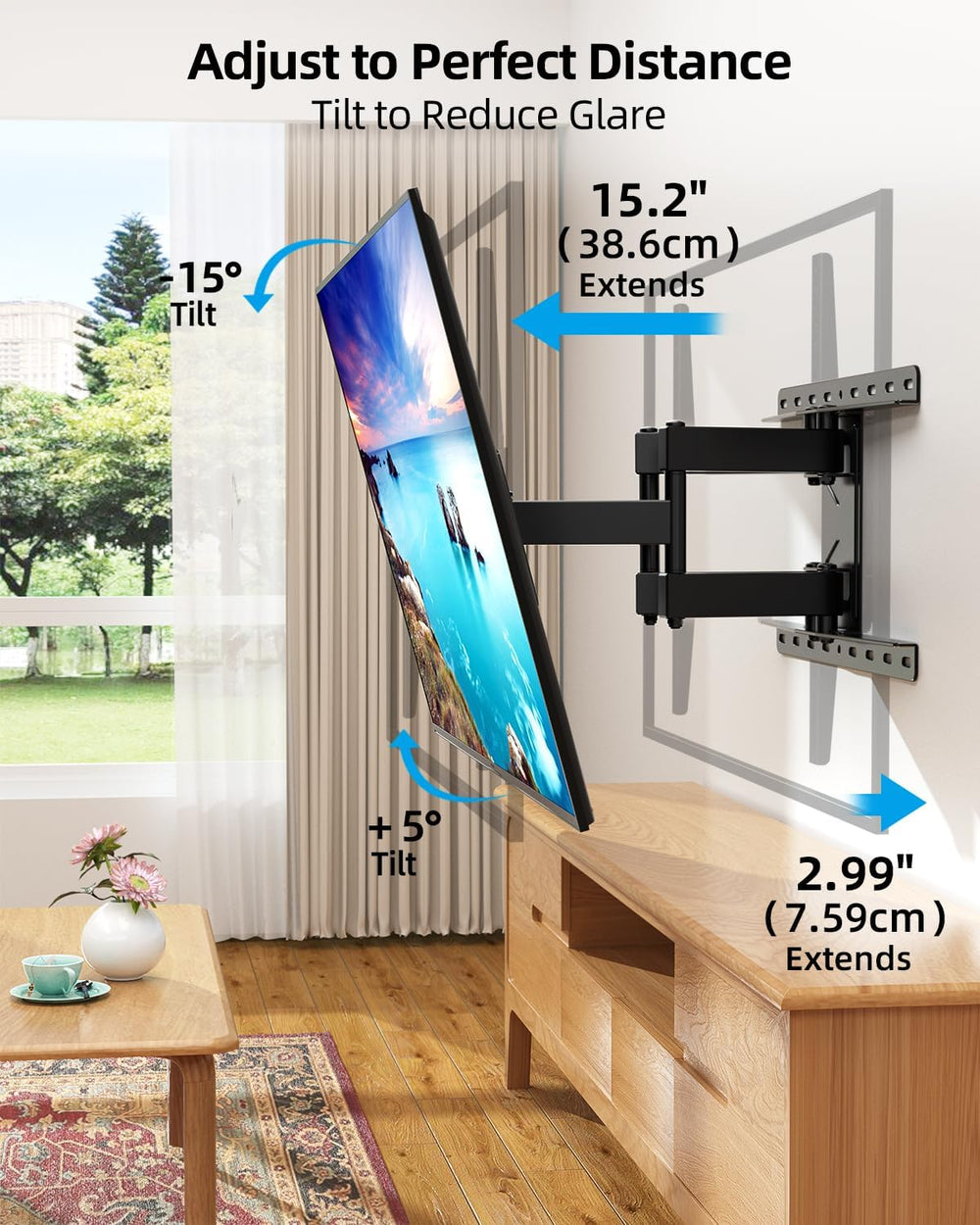 Soporte de Pared HOME VISION para TV 32-84, Full Motion, VESA 600