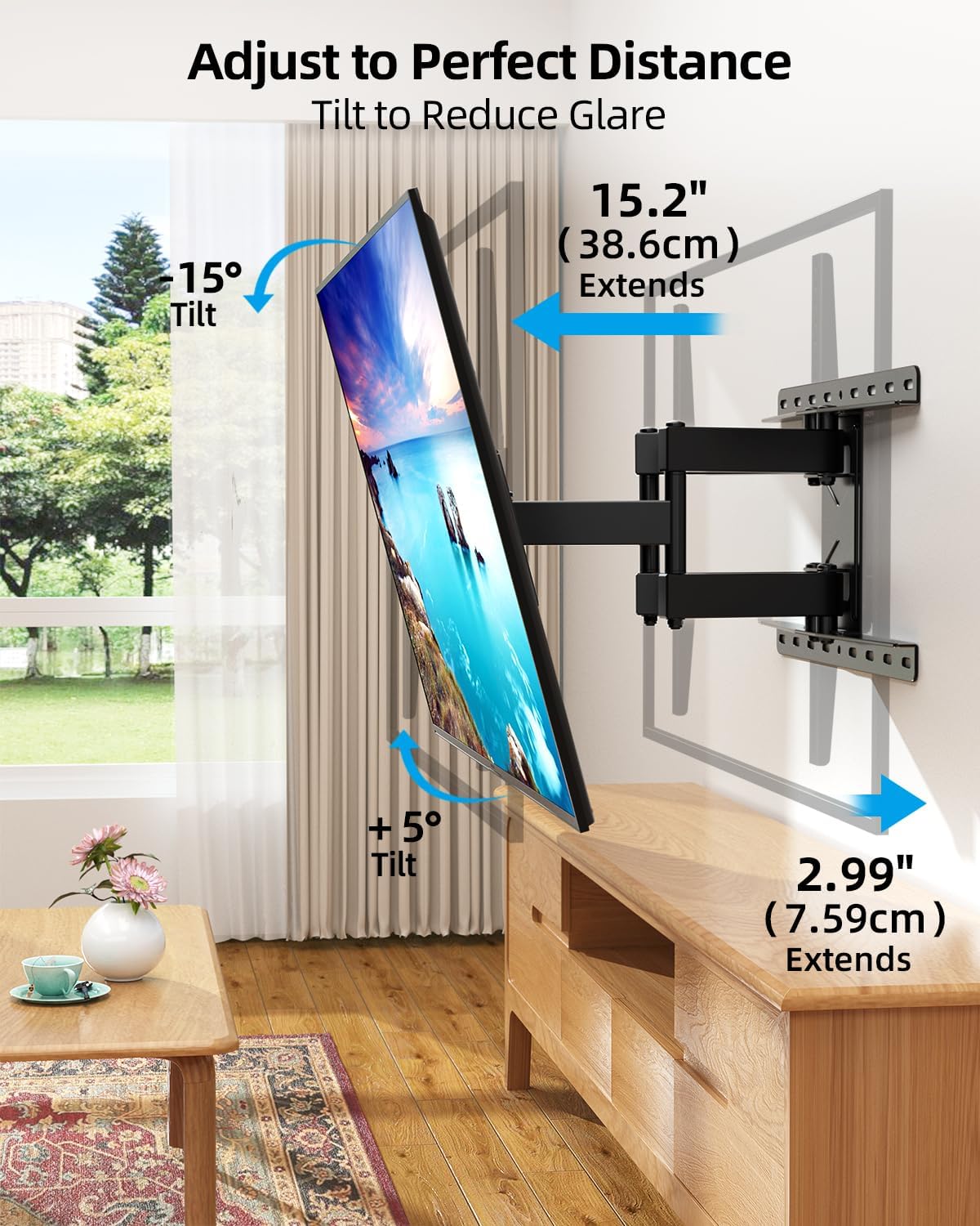 Soporte de Pared HOME VISION para TV 32-84, Full Motion, VESA 600