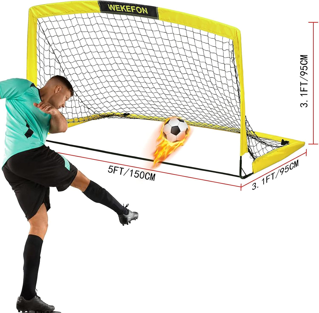 WEKEFON Red de fútbol portátil con bolsa de transporte