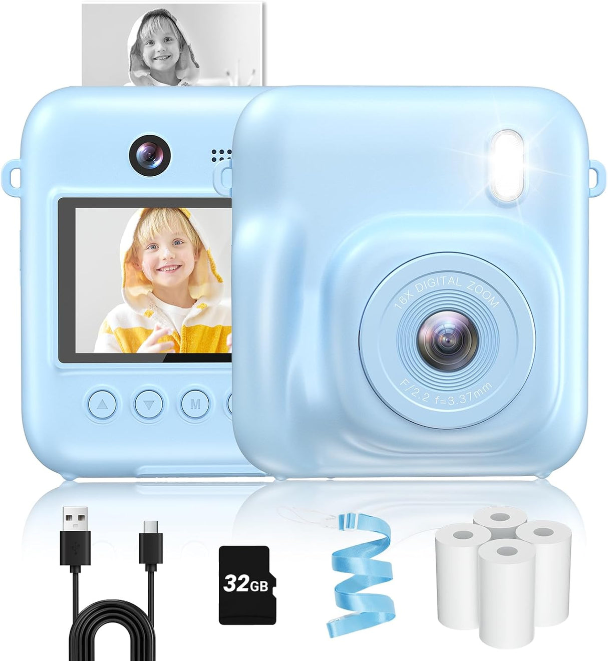 Cámara instantánea para niños, 48MP, doble lente, regalo.