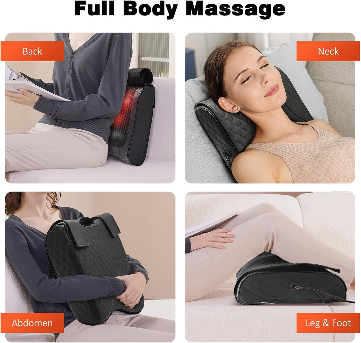 Masajeador de Espalda 2 en 1 con Calor, Alivio de Dolor