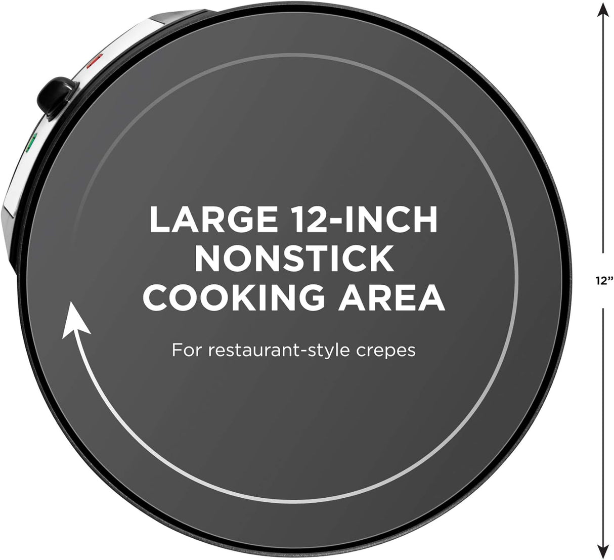 Chefman Crepera eléctrica control de la sartén de acero
