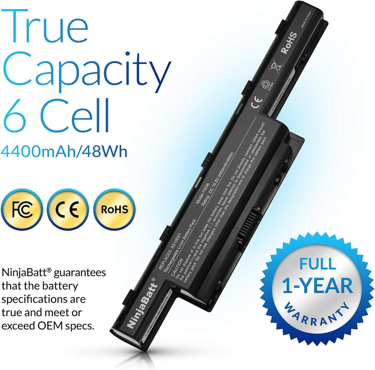 Batería de alto rendimiento para Acer HS06 NinjaBatt