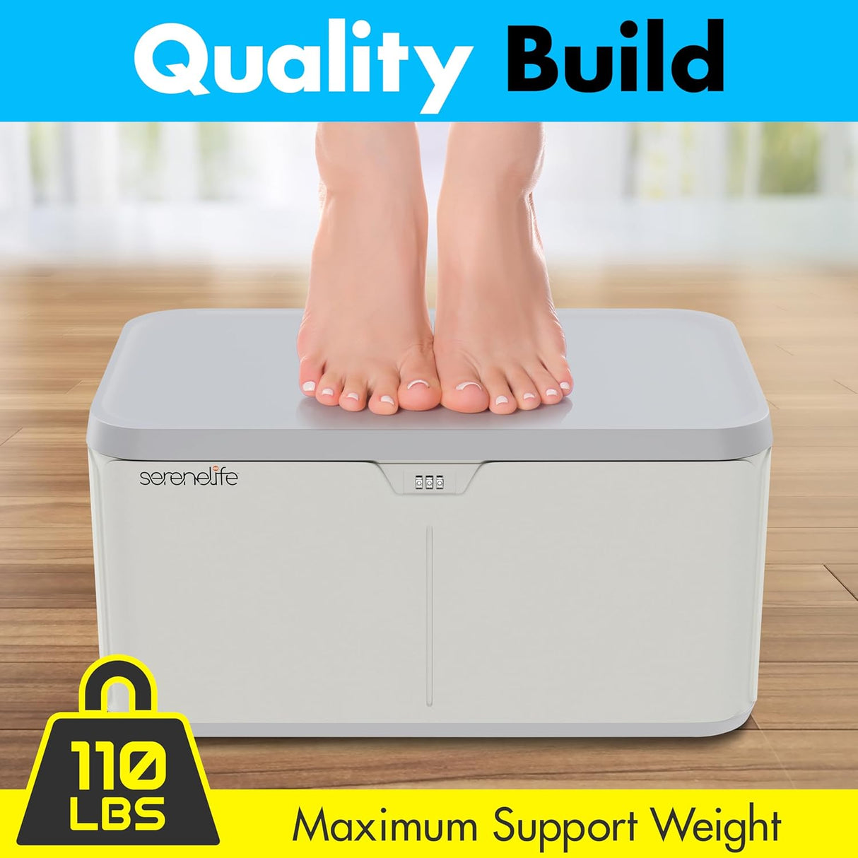 Caja de almacenamiento SereneLife 7 galones con cerradura