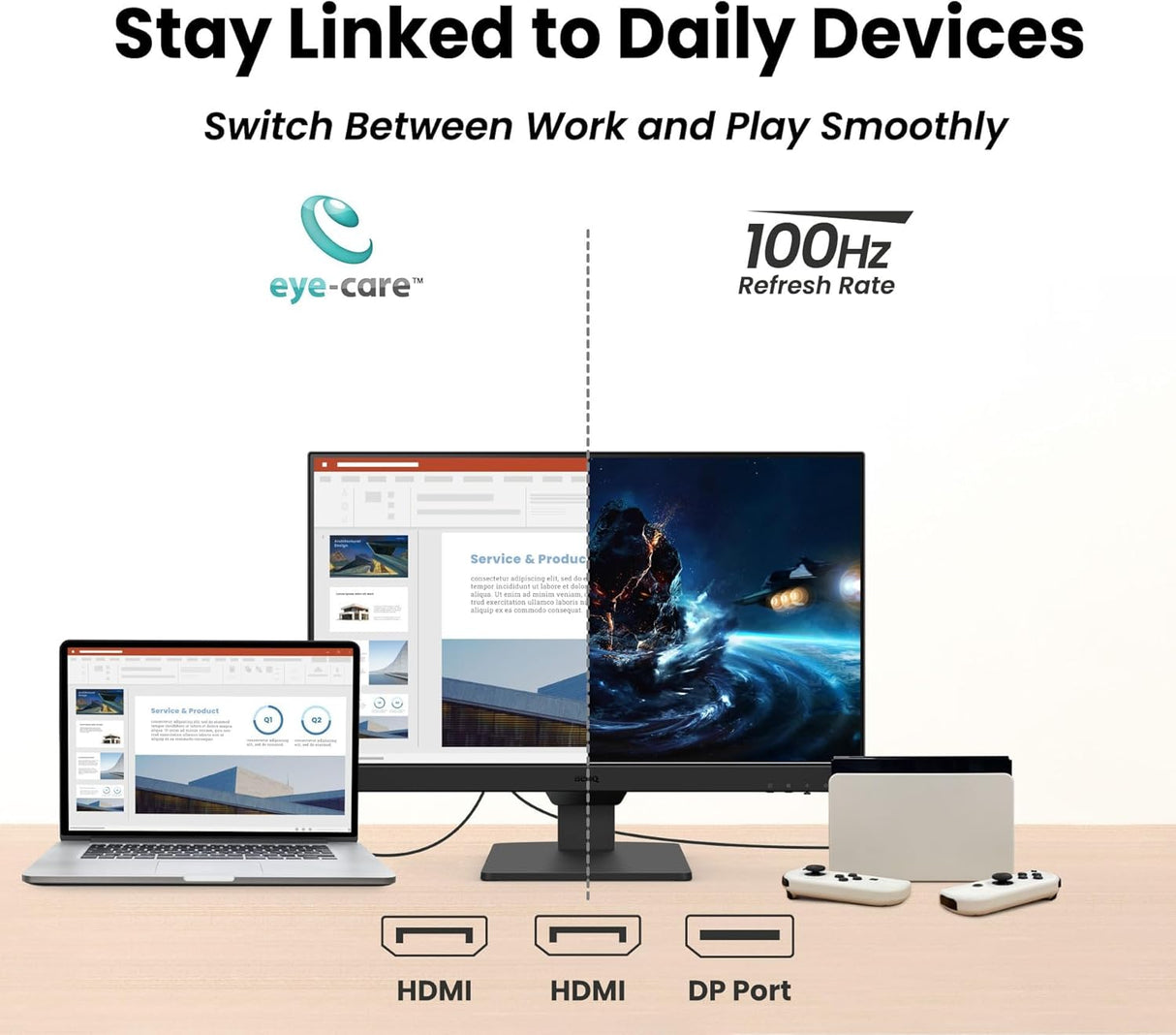 Monitor Gaming BenQ GW2490 24 FHD 100Hz IPS, Anti-Glare