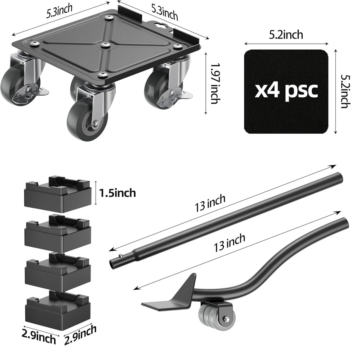 Carretilla de muebles, Furniture Mover Pro, 2204LBS, 5 ruedas.