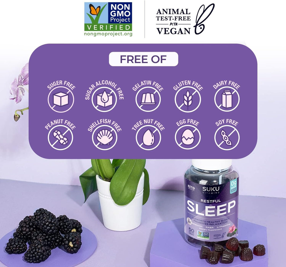 Suplemento Sueño reparador Gomitas de lteanina y GABA