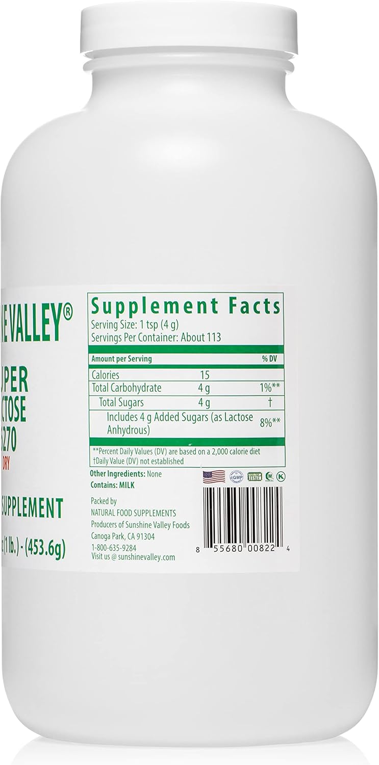 Suplemento Polvo seco de lactosa (vertido libre de flujo)