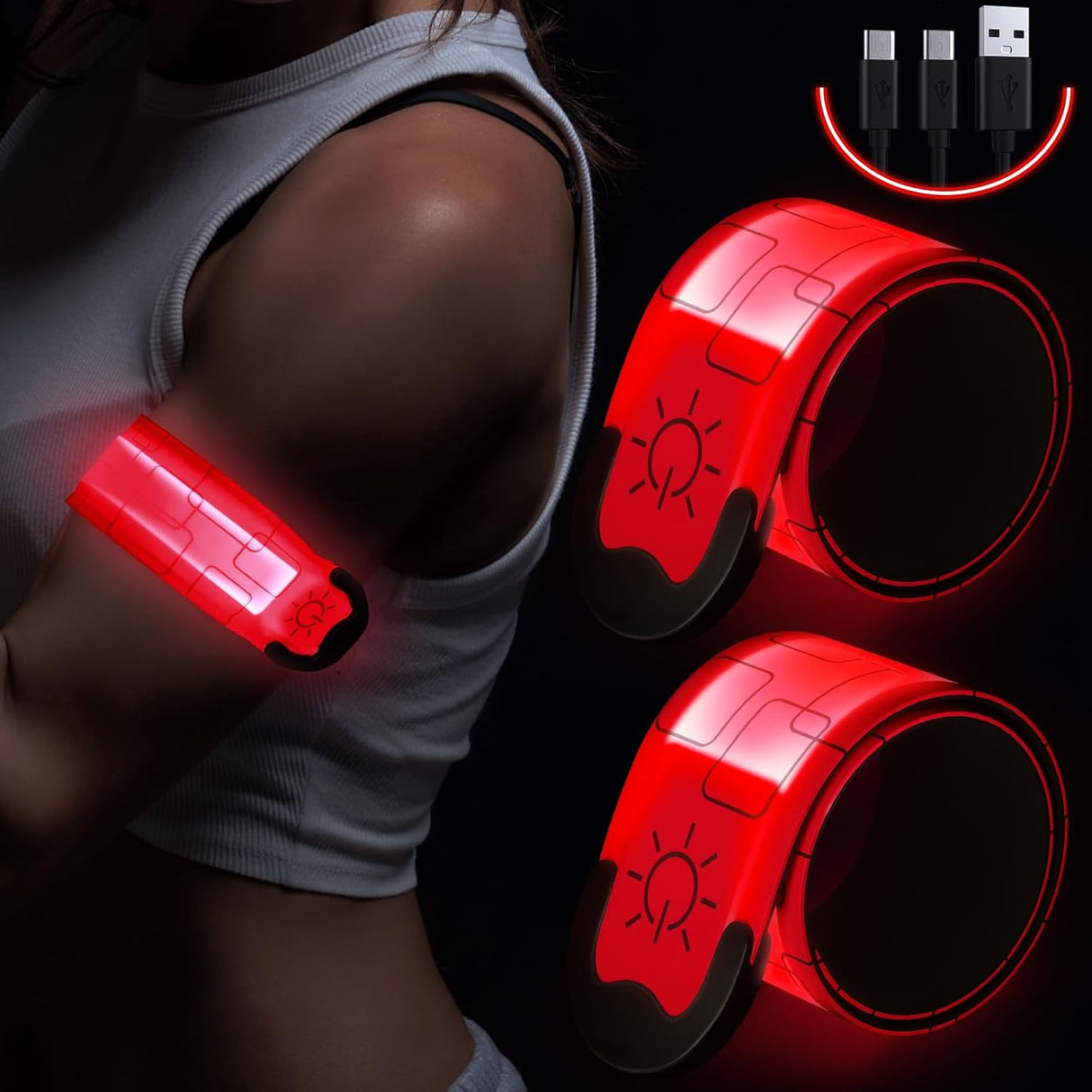 Brazalete LED Recargable para Correr con Alta Visibilidad