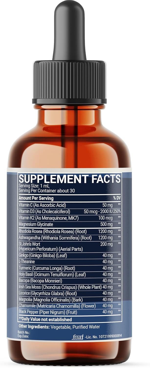Suplemento Rhodiola 17en1 con Ashwagandha, Magnesio y L-Theanina