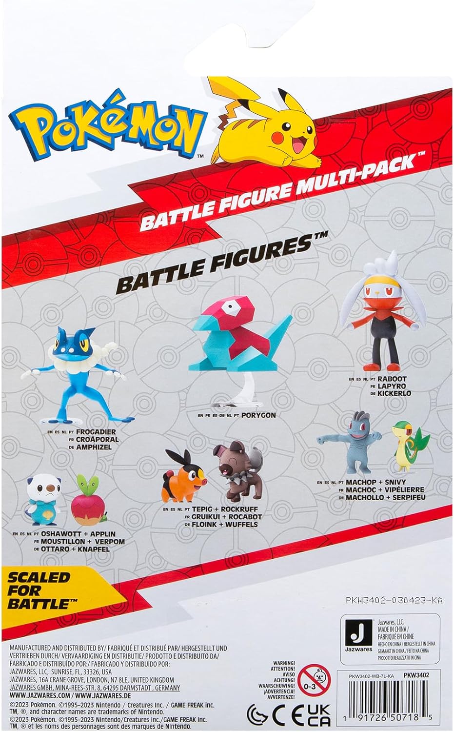 Figuras de Batalla Pokémon Paldea 4 Pack - Pikachu y más
