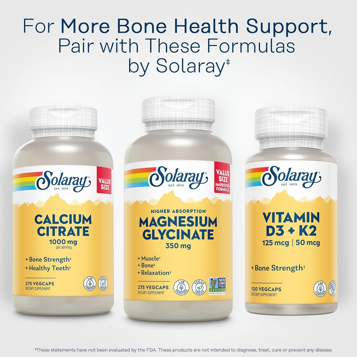 Solaray Magnesio Glycinato, Mejorado, Con BioPerine, 68 VegCaps