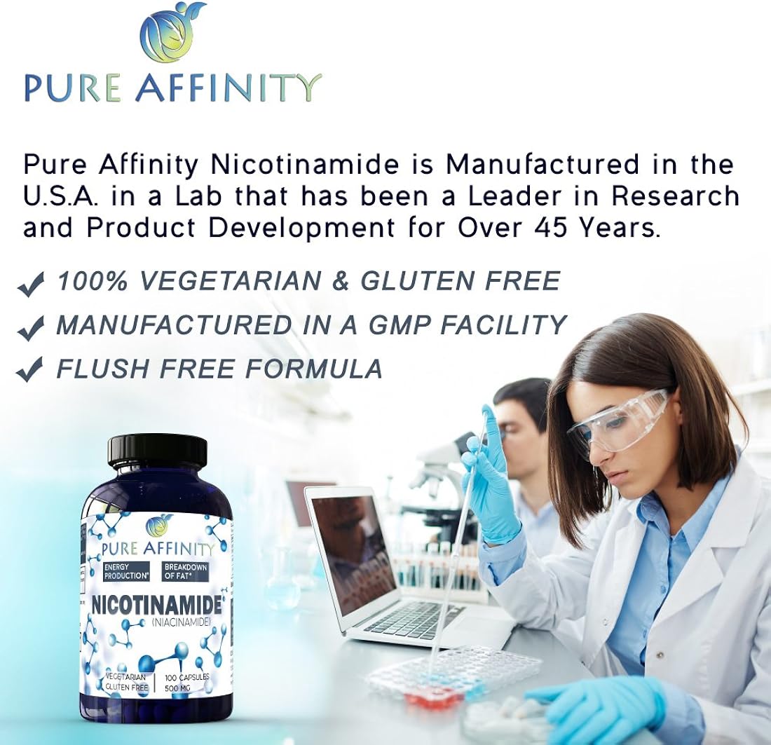 Suplemento Nicotinamida B3 500mg Potenciador de energía 100