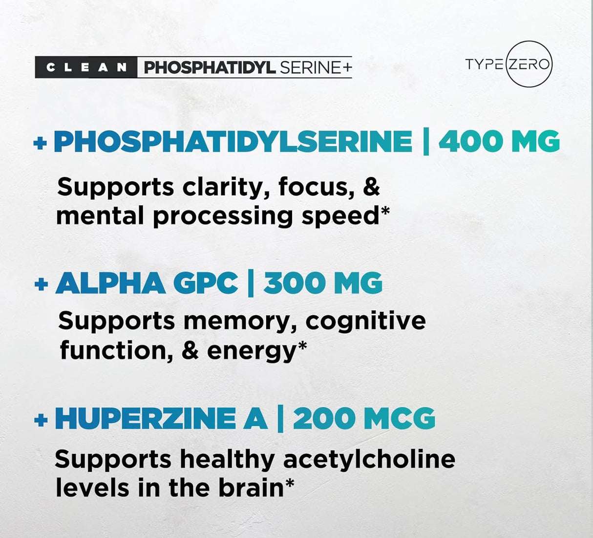 Suplemento Nootrópico 3X Fuerza con Alpha GPC y Huperzina A