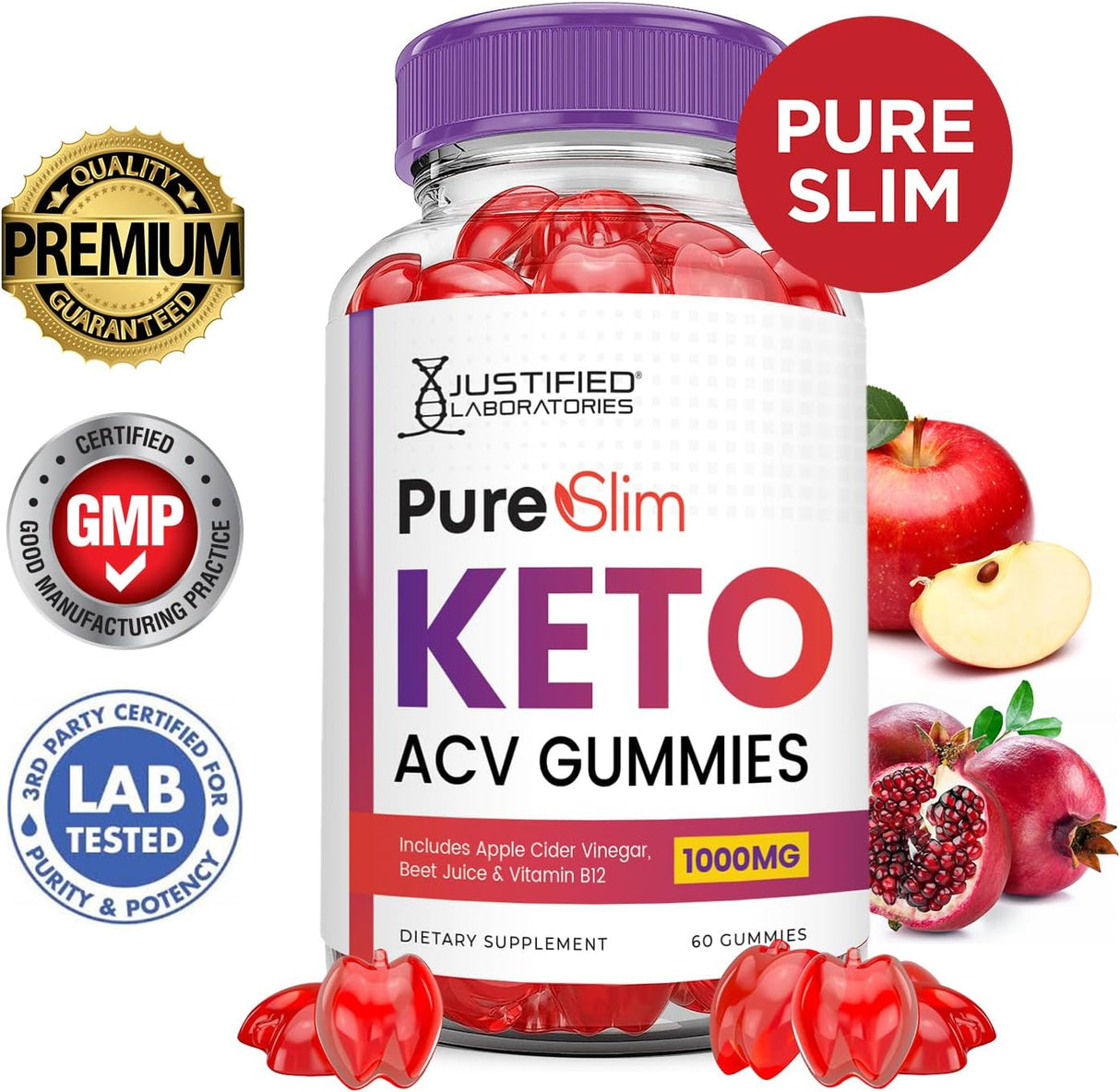 Keto Gummies Vinagre de sidra de manzana Paquete 2 PureSlim