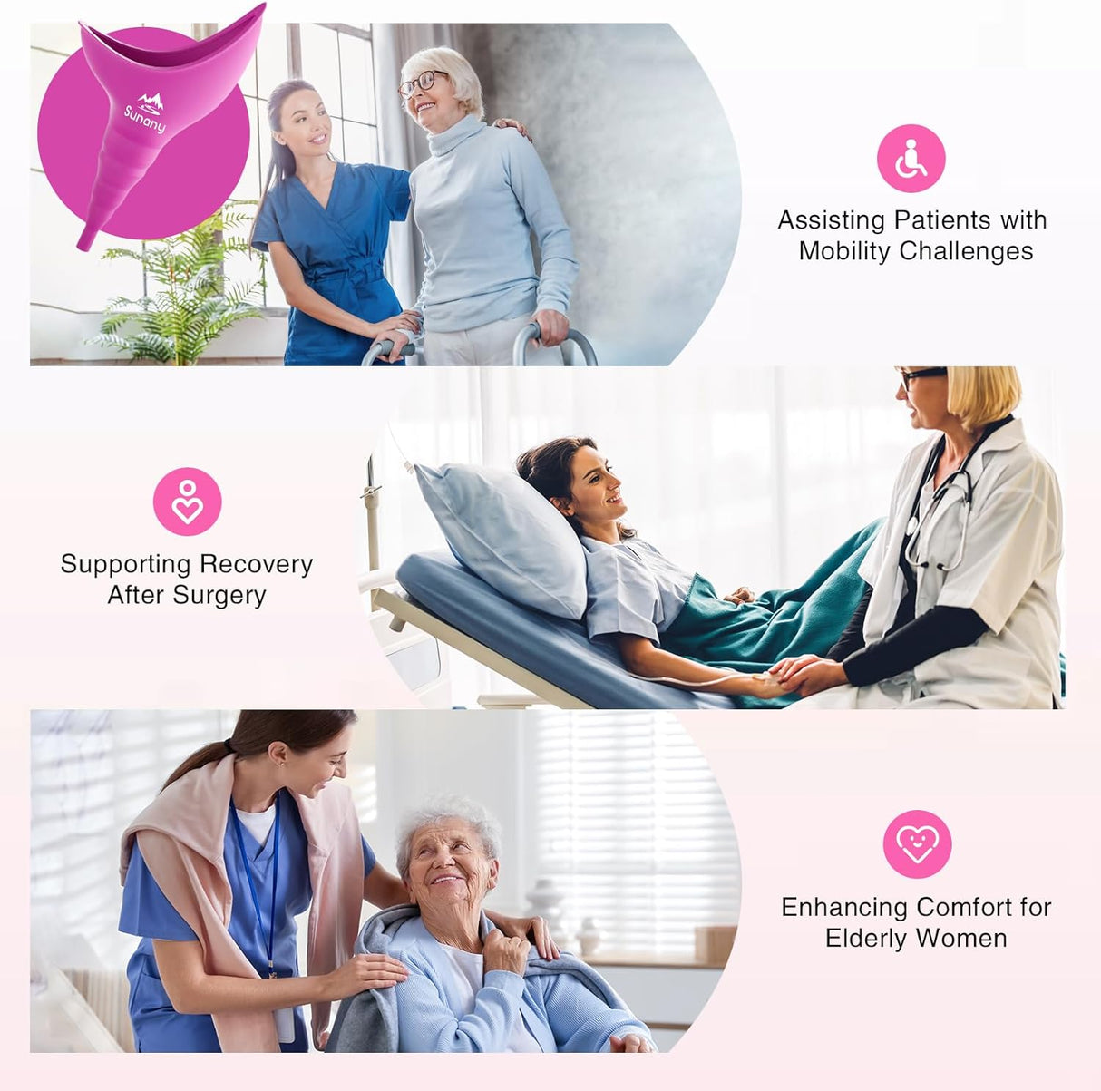 Pee Funnel Femenino Reutilizable Silicona Fácil Uso Modelo