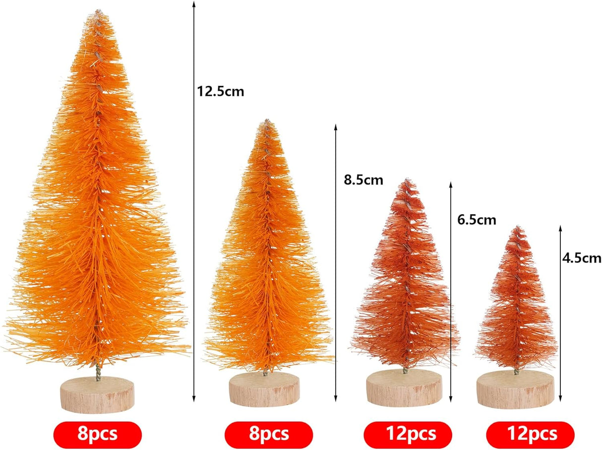 Mini Árboles de Navidad Artificiales Yookat 40 Pcs Base de Madera